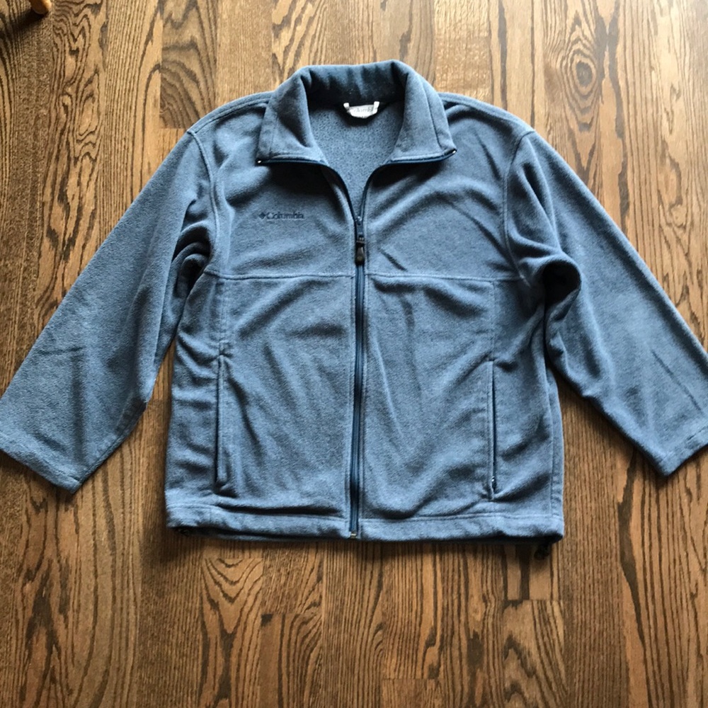 Columbia women’s blue fleece zip up jacket, size L